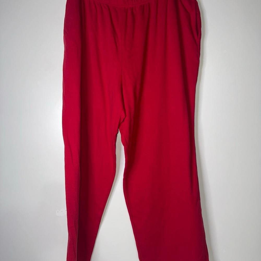 Only Necessities Vibrant Red Cozy Pants